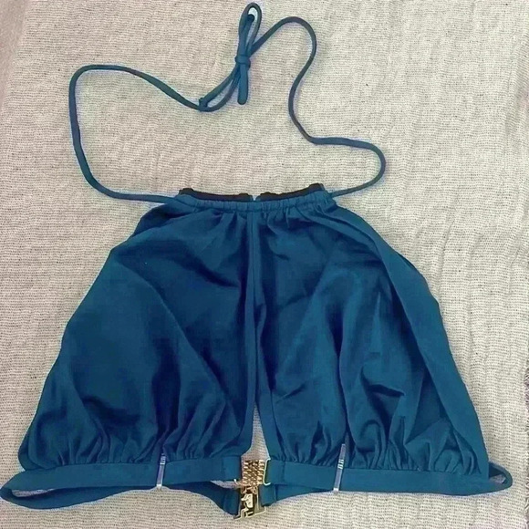 NWT- L'AGENT by Agent Provocateur Taniia Halter Swimsuit Top Sz XS -Blue - Picture 5 of 14
